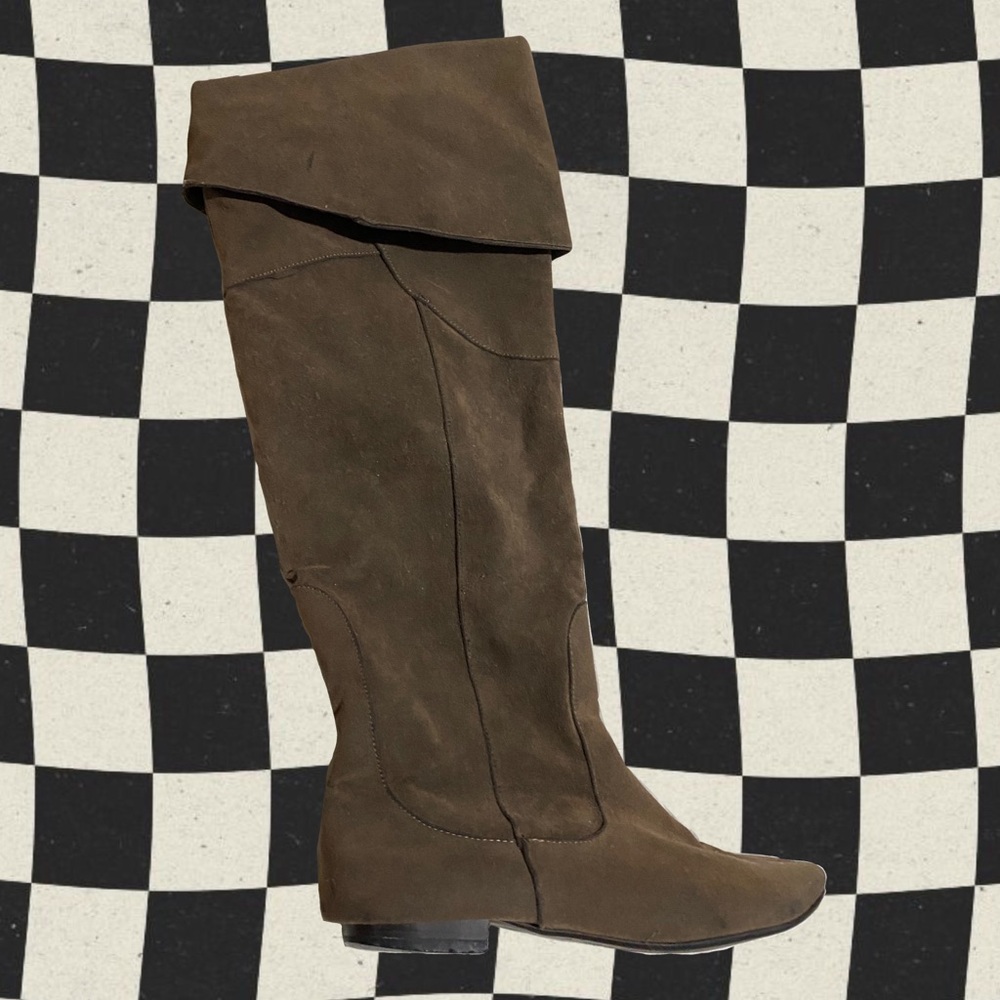 brown tall boots knee high